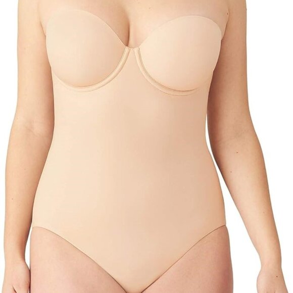NWT WACOAL Red Carpet Strapless Shaping Bodybriefer 38D Sand 801219 - Picture 2 of 14